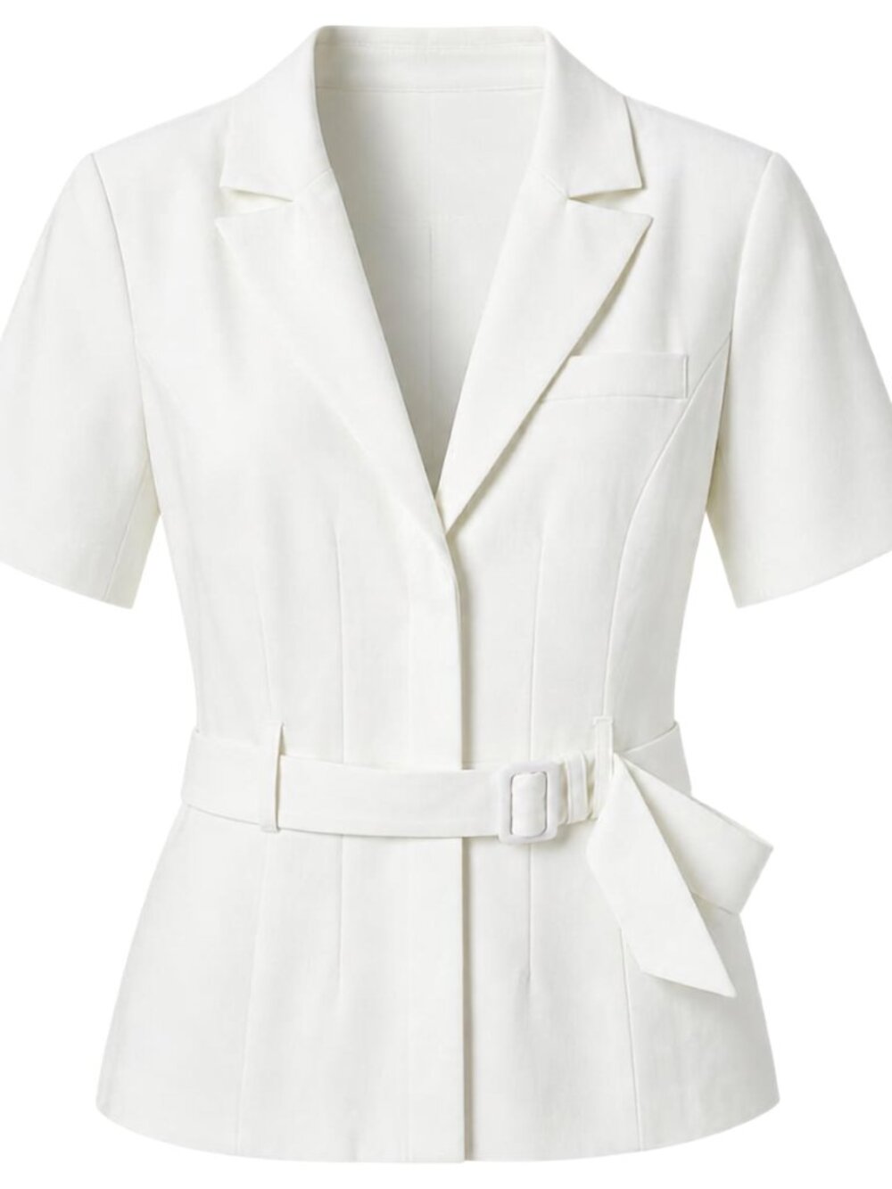 NWT Cream Belted Short Sleeve Jacket